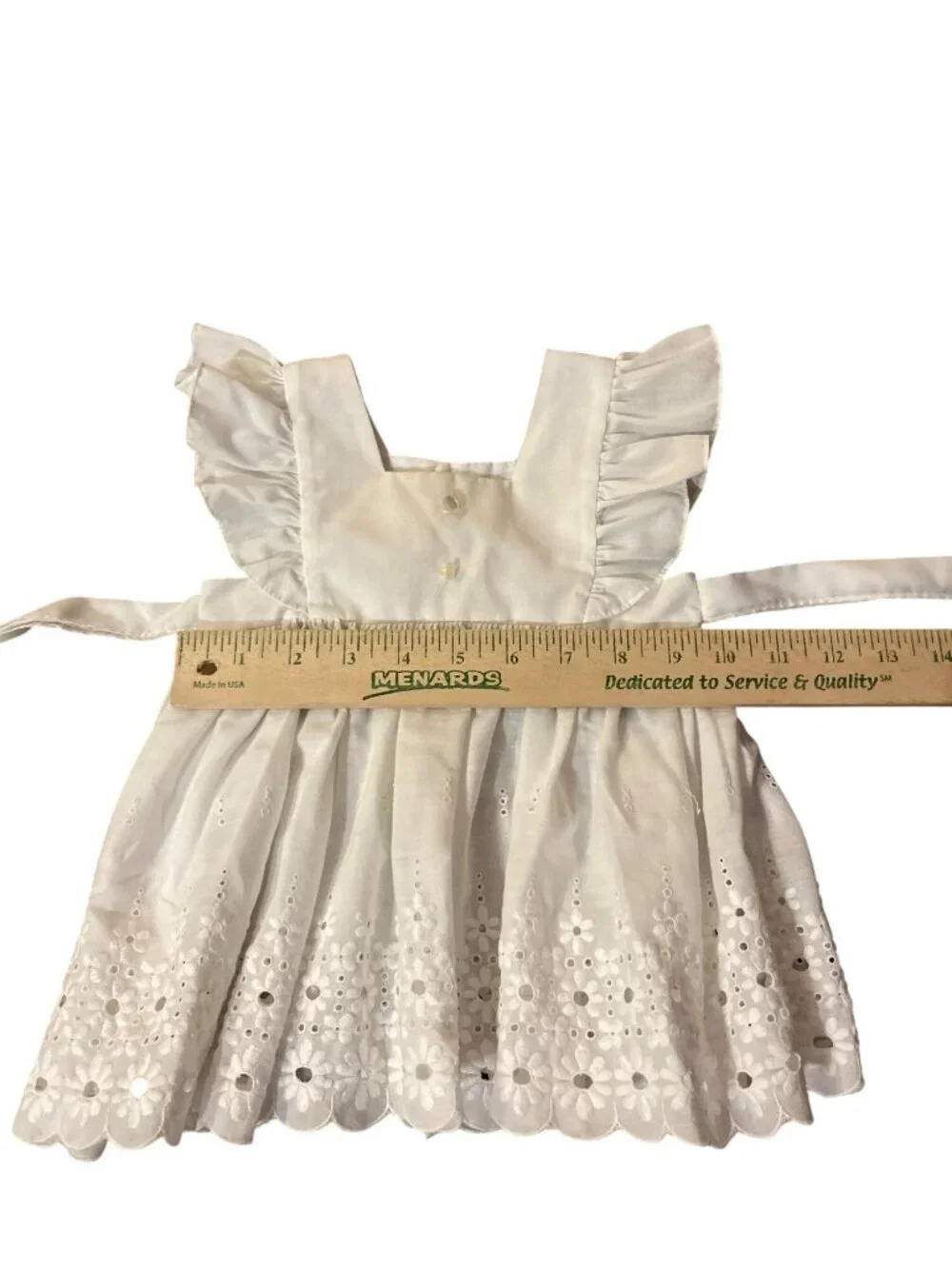 Vintage C.I. Castro & Co Toddler Eyelet Top White Tie Back Blouse 18M? Used Heir
